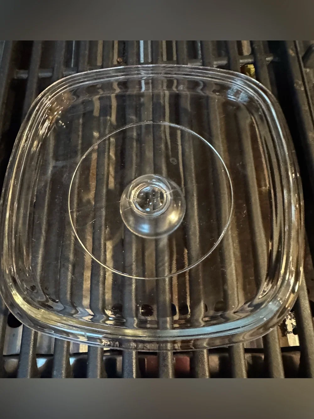 Corning ware Clear Glass Square 6” Replacement Lid with Center Knob